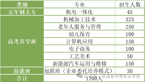 辰溪县中等职业学校2024年招生计划人数